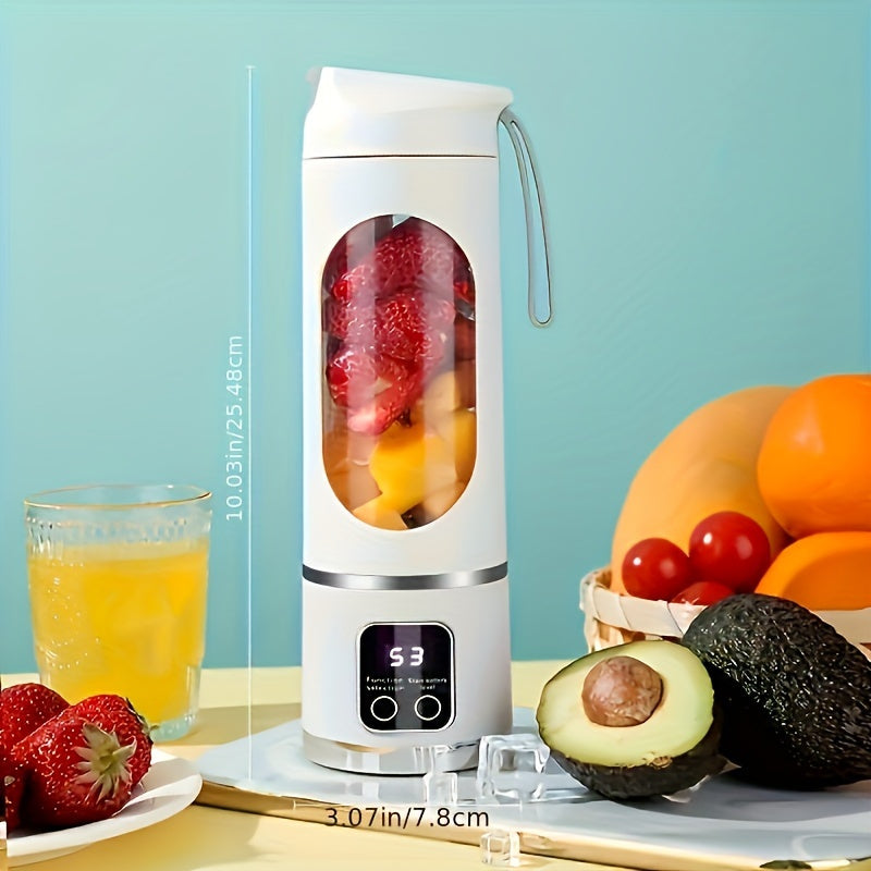 Compact USB-Rechargeable Portable Blender & Juicer - Easy Clean, Perfect for Smoothies, Shakes, and Fresh Fruit Drinks - 10.14oz to 16.91oz Capacity, with Digital Display, Stainless Steel Blade - Ideal for Home, Office, Travel, Mini Blender for Smoothies