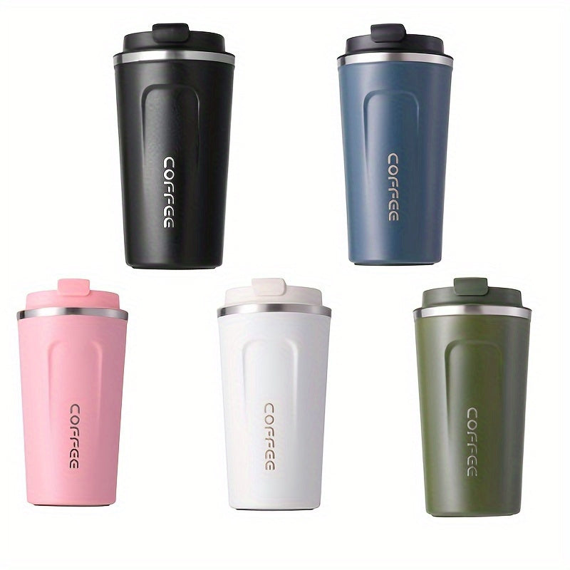 1pc 510ml/ 17.2oz Double Wall Stainless Steel Vacuum Water Bottle, Outdoor Cup Travel Mug - Insulated Reusable Tumbler Cup for Coffee Tea And Soda - Keep Your Beverages Hot Or Cold All Day Long, 510ml/ 17.2oz Reusable Insulated Tumbler Cup for Coffee