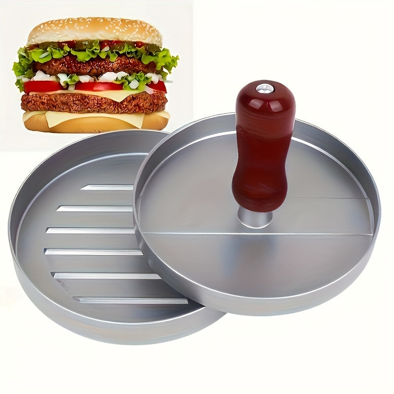 1PC Non-Stick Burger Press Patty Maker - Metal Hamburger Mold for Beef, Cheese, Veggie Burger Making, Suitable for BBQ Grill Cooking