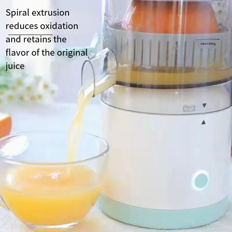 Product Title: Portable USB Rechargeable Citrus Juicer - 1L/1.5L Electric Mini Juicer with High-Efficiency Meat Separation and Push Button Control - Food Grade ABS Cup - Detachable Round Body - Ideal for Fresh Orange Juice - Home Cooking Accessory