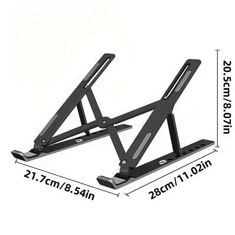 Adjustable Laptop Stand - Portable & Foldable Cooling Base for Desktops and Tablets, Compatible with All Notebooks, 10-Level Height Adjustment, Durable ABS Material