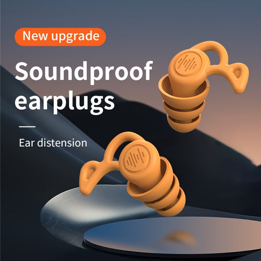 Reusable Silicone Earplugs for Sleeping - Noise-Canceling, Snore & Swimming Comfort, Quiet Night's Rest